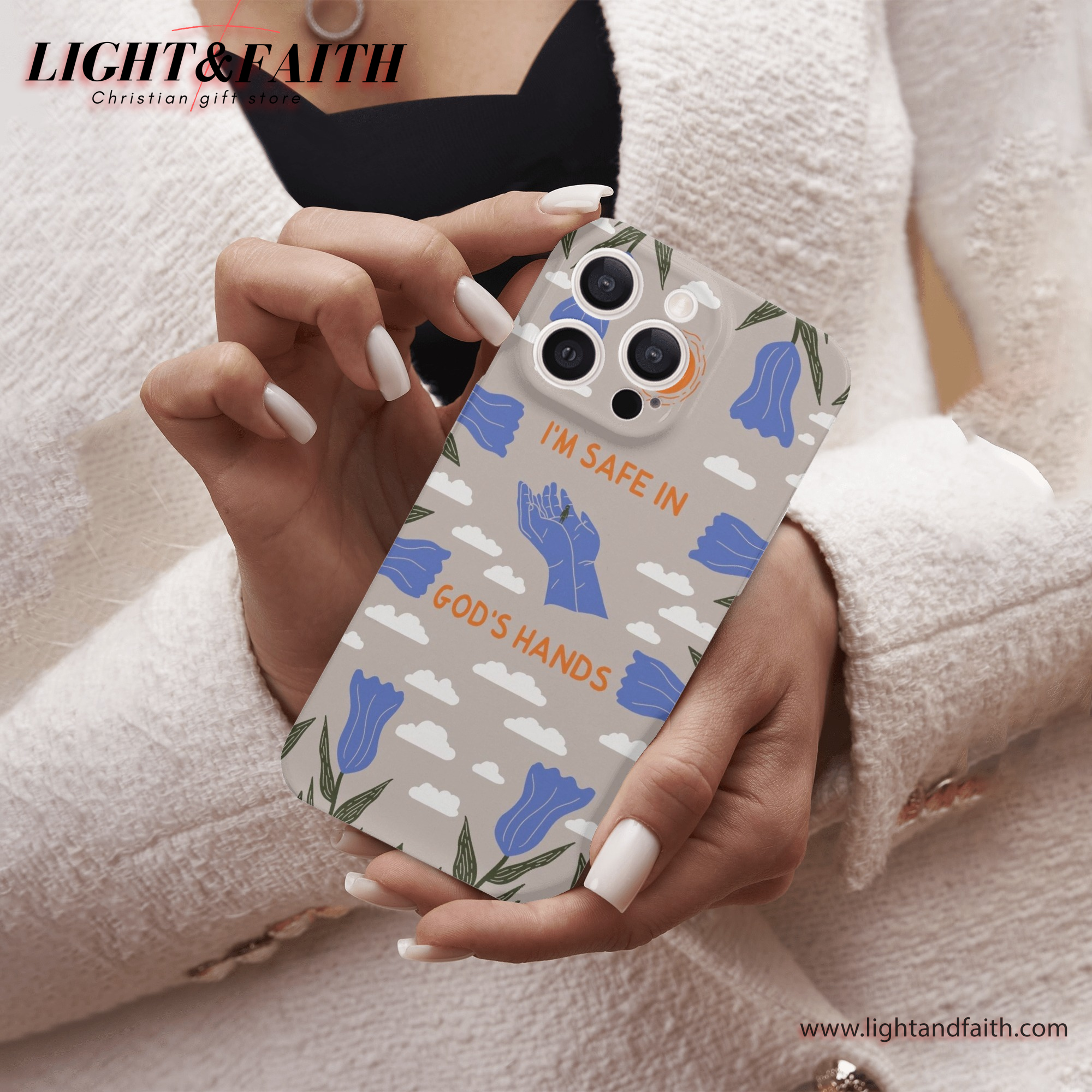 I'm Safe In God's Hands Phone Case, Christian Phone Case, Bible Verse Phone Case, Religious Gift, PCLAF08